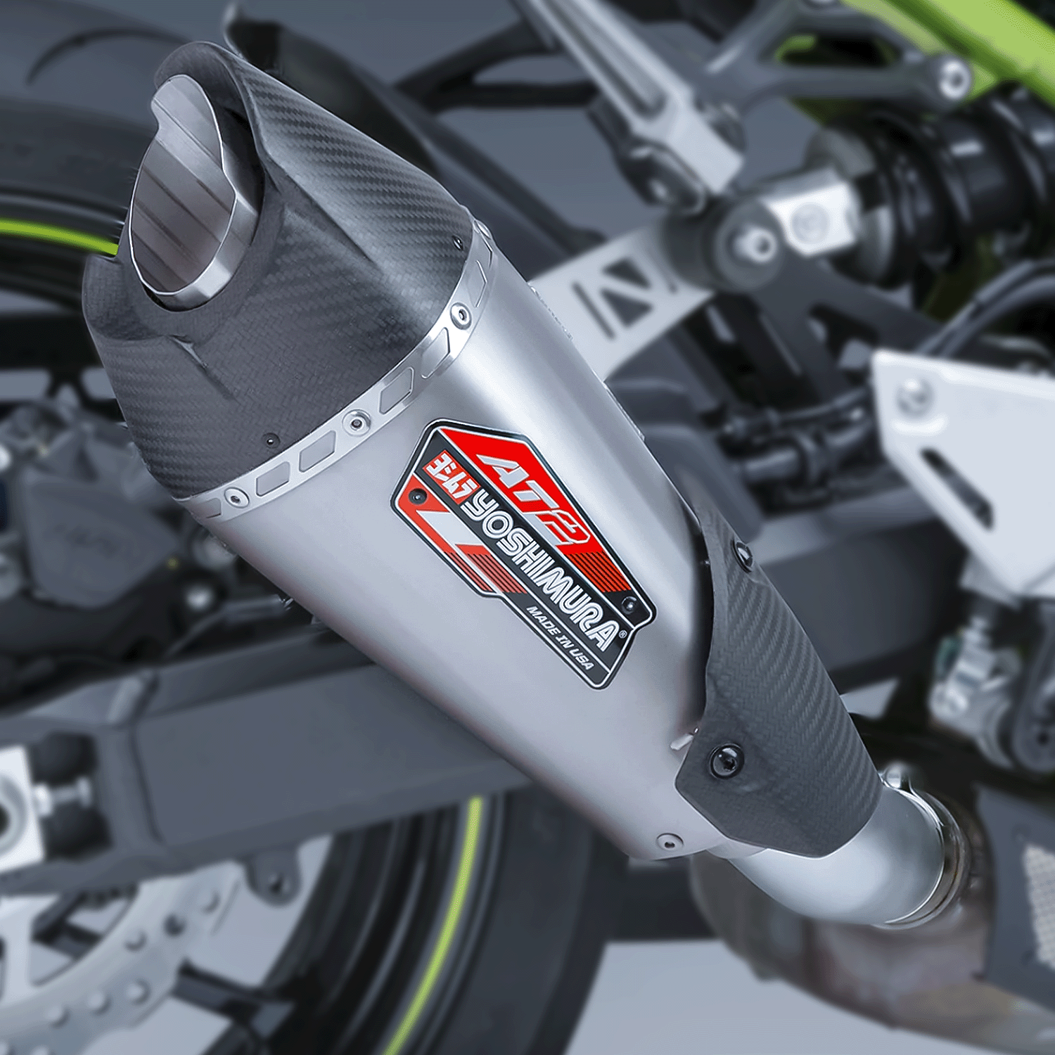 Z900 17-22 AT2 Stainless Slip-On Exhaust, w/ Stainless Muffler